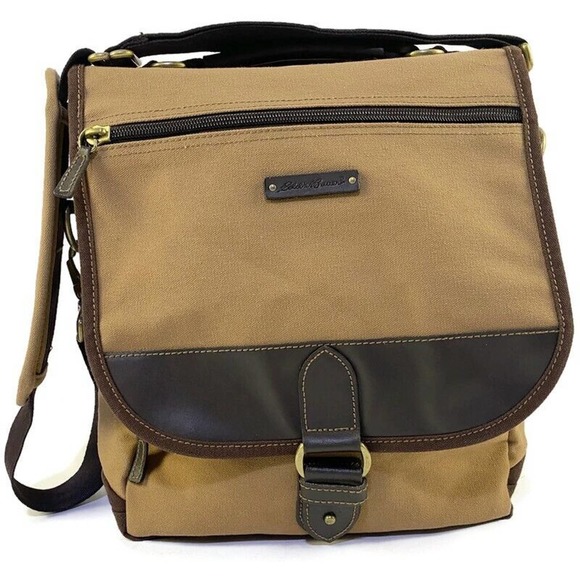 Eddie Bauer Bags Vintage Eddie Bauer Messenger Bag Tan Brown 2 X 1